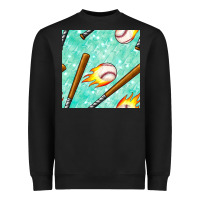 Black baseball bat with thunders seamless pattern Heavyweight Sweatshirt - BundleAndBundleShop