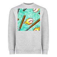 Heather Grey baseball bat with thunders seamless pattern Heavyweight Sweatshirt - BundleAndBundleShop