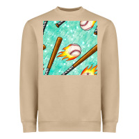 Baseball Bat With Thunders Seamless Pattern Heavyweight Sweatshirt | Teevron