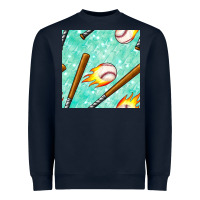 Navy baseball bat with thunders seamless pattern Heavyweight Sweatshirt - BundleAndBundleShop