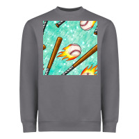 Storm baseball bat with thunders seamless pattern Heavyweight Sweatshirt - BundleAndBundleShop