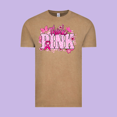 Think Pink Cancer Awareness Vintage Tee Designed By Howdyjamesfarm