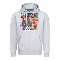 Heather Grey boy grandma Zipper Hoodie - CowhideDigitalArt