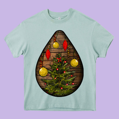 Christmas  Teardrop Heavy Core Tee Designed By Bundleandbundleshop
