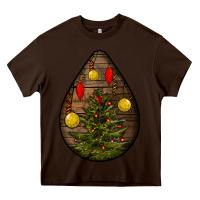 Chocolate Brown christmas  teardrop Heavy Core Tee - BundleAndBundleShop