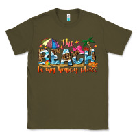 Army Green the beach is my happy place Classic Tee - NancyCooperArtShop