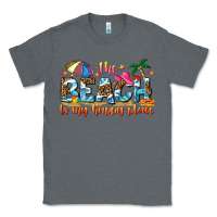 Charcoal Heather the beach is my happy place Classic Tee - NancyCooperArtShop