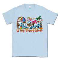 Dusty Blue the beach is my happy place Classic Tee - NancyCooperArtShop