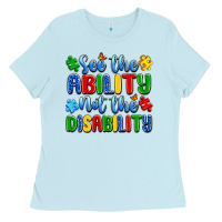 Baby Blue see the ability not the disability Ladies Tee - Artiststas