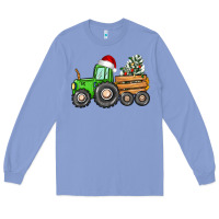 Colony Blue christmas tractor Long Sleeve Tee - CowGirlArtShop