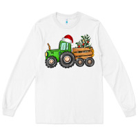 White christmas tractor Long Sleeve Tee - CowGirlArtShop