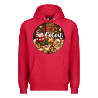 Cardinal Hot Cocoa With Cat Premium Hoodie - FaDigitalArtStudio