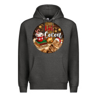 Charcoal Heather Hot Cocoa With Cat Premium Hoodie - FaDigitalArtStudio