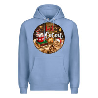 Colony Blue Hot Cocoa With Cat Premium Hoodie - FaDigitalArtStudio