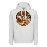 Dove Grey Hot Cocoa With Cat Premium Hoodie - FaDigitalArtStudio