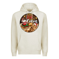 Oatmeal Heather Hot Cocoa With Cat Premium Hoodie - FaDigitalArtStudio