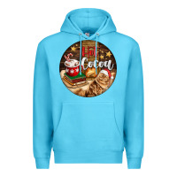 Ocean Blue Hot Cocoa With Cat Premium Hoodie - FaDigitalArtStudio