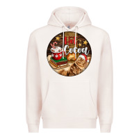 Pale Pink Hot Cocoa With Cat Premium Hoodie - FaDigitalArtStudio
