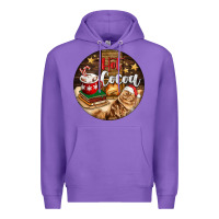 Purple Hot Cocoa With Cat Premium Hoodie - FaDigitalArtStudio