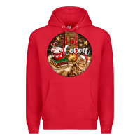 Red Hot Cocoa With Cat Premium Hoodie - FaDigitalArtStudio