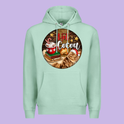 Hot Cocoa With Cat Premium Hoodie Designed By Fadigitalartstudio