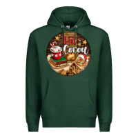 Sports Green Hot Cocoa With Cat Premium Hoodie - FaDigitalArtStudio
