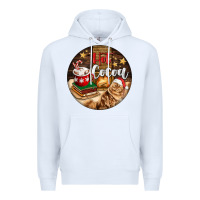 White Hot Cocoa With Cat Premium Hoodie - FaDigitalArtStudio