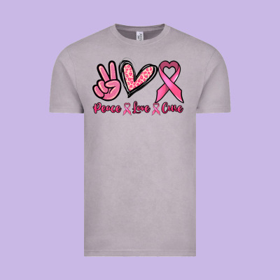 Peace Love Cure Cancer Awareness Vintage Tee Designed By Howdyjamesfarm