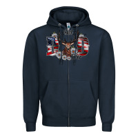 Navy Best Dad Ever Zipper Hoodie - CowhideDigitalArt