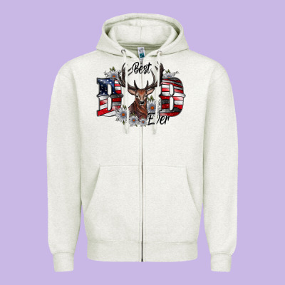 Best Dad Ever Zipper Hoodie Designed By Cowhidedigitalart