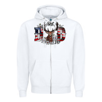 White Best Dad Ever Zipper Hoodie - CowhideDigitalArt