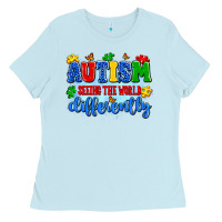 Baby Blue autism seeing the world differently Ladies Tee - Artiststas
