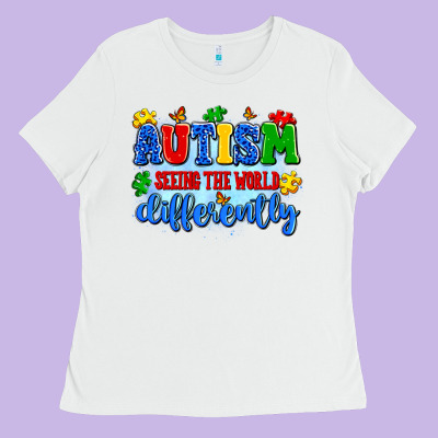 Autism Seeing The World Differently Ladies Tee Designed By Artiststas