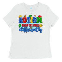 White autism seeing the world differently Ladies Tee - Artiststas