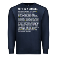 Navy Why I am a Democrat cool political outfit for democrats Long Sleeve Premium Sweatshirt - lanVoArt