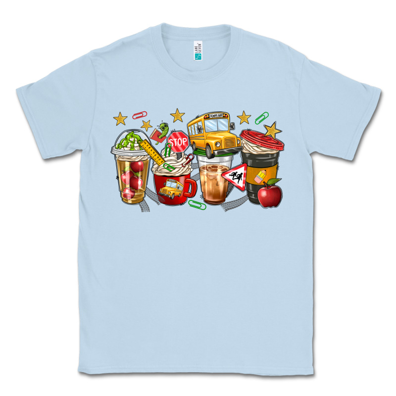 School Bus Coffee Cups Classic Tee by NancyCooperArtShop | Teevron