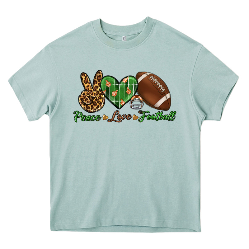 Peace Love Football Heavy Core Tee by BundleAndBundleShop | Teevron