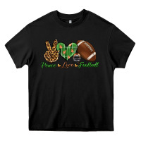 Black peace love football Heavy Core Tee - BundleAndBundleShop