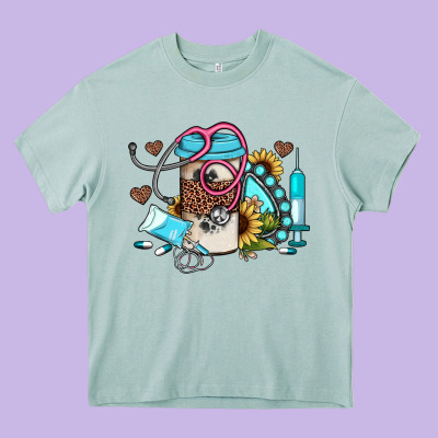 Western Sunflower Gemstone Nurse Heavy Core Tee Designed By Jahusdesignshop
