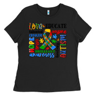 Black autism awareness typography Ladies Tee - Artiststas