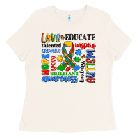 Bone autism awareness typography Ladies Tee - Artiststas