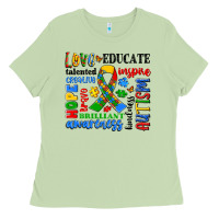 Matcha autism awareness typography Ladies Tee - Artiststas