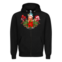 Black Chickens Christmas Zipper Hoodie - CowhideDigitalArt