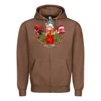 Chestnut Chickens Christmas Zipper Hoodie - CowhideDigitalArt