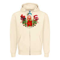 Sandshell Chickens Christmas Zipper Hoodie - CowhideDigitalArt