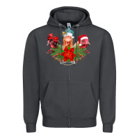 Smoke Chickens Christmas Zipper Hoodie - CowhideDigitalArt