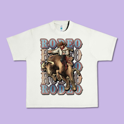 Rodeo Cowboy Bull Western Urban Heavy Tee Designed By Howdyjamesfarm