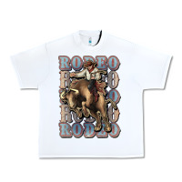 White Rodeo Cowboy bull western Urban Heavy Tee - HowdyJamesFarm