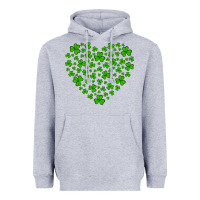 Heather Grey shamrock heart Heavyweight Hoodie - Artiststas