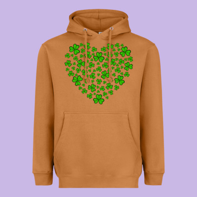 Shamrock Heart Heavyweight Hoodie Designed By Artiststas